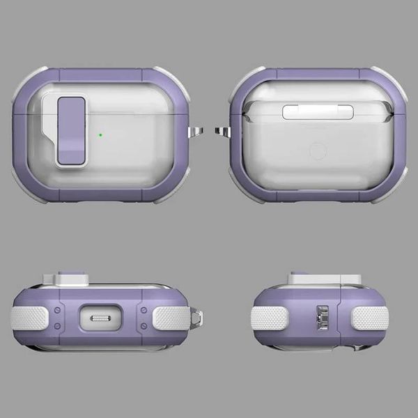 Протиударний футляр Locking Button для AirPods Pro/Pro 2 світло-фіолетовий NODA-IT NODA-IT000916 фото