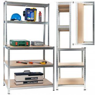 Стелаж металевий для складу, гаражу та льоху 750 кг на 5 полиць 100x30/60x180 Mirpol MIR-RMG-N150 NODA-P000168 фото