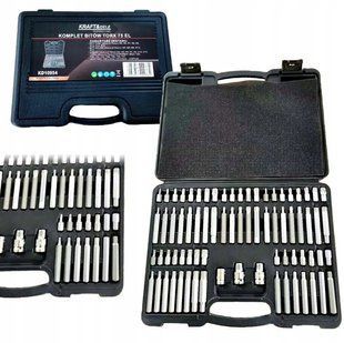 Професійний набір біт TORX Kraft&Dele KD10954, 75 шт комплект біт для дриля та інструментів у пластиковій валізі NODA-P000221 фото