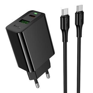 Мережевий Зарядний Пристрій Hoco CS94A 1USB-C/1USB PD/QC 20W+Type-C to Type-C NODA-M001587 фото