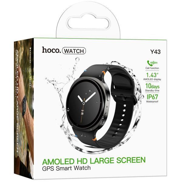 Смарт-годинник Hoco Y43 AMOLED Smart Sports Watch Call Version чорний NODA-IT NODA-IT001415 фото