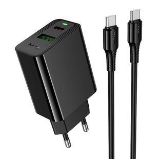 Сетевое Зарядное Устройство Hoco CS95A 1USB/1USB-C QC/PD 30W+Type-C to Type-C NODA-M001523 фото