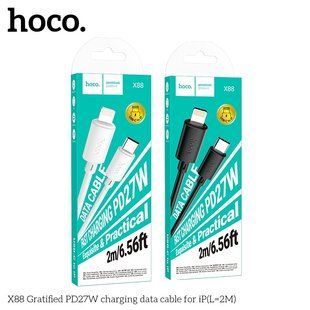 Кабель USB Hoco X88 Gratified PD27W Type-C to Lightning 2m М'ята упаковка NODA-M001601 фото