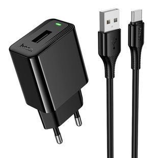 Мережевий Зарядний Пристрій Hoco CS91A 1USB 2.1A+USB to Type-C NODA-M001536 фото